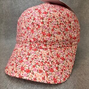 Floral Print Womens Pink I Am Baseball Cap Adjustable Hook and Loop OSFM